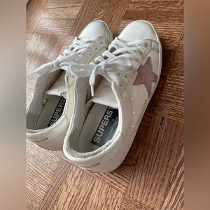 Golden goose superstar sneakers white rose pink